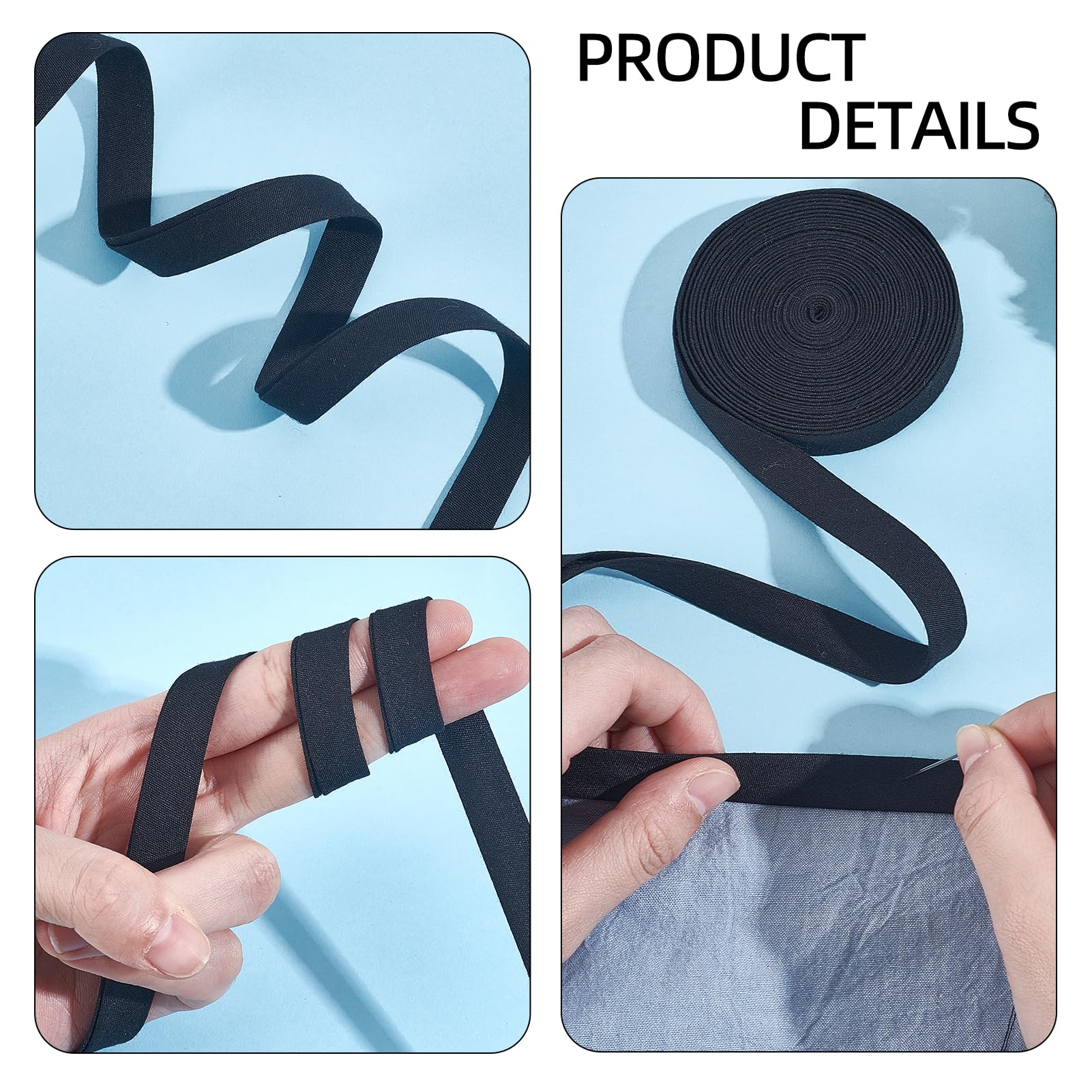 letsinstyle 5 Yards 0.47 Inch Wide Double Fold Bias Sewing Twill